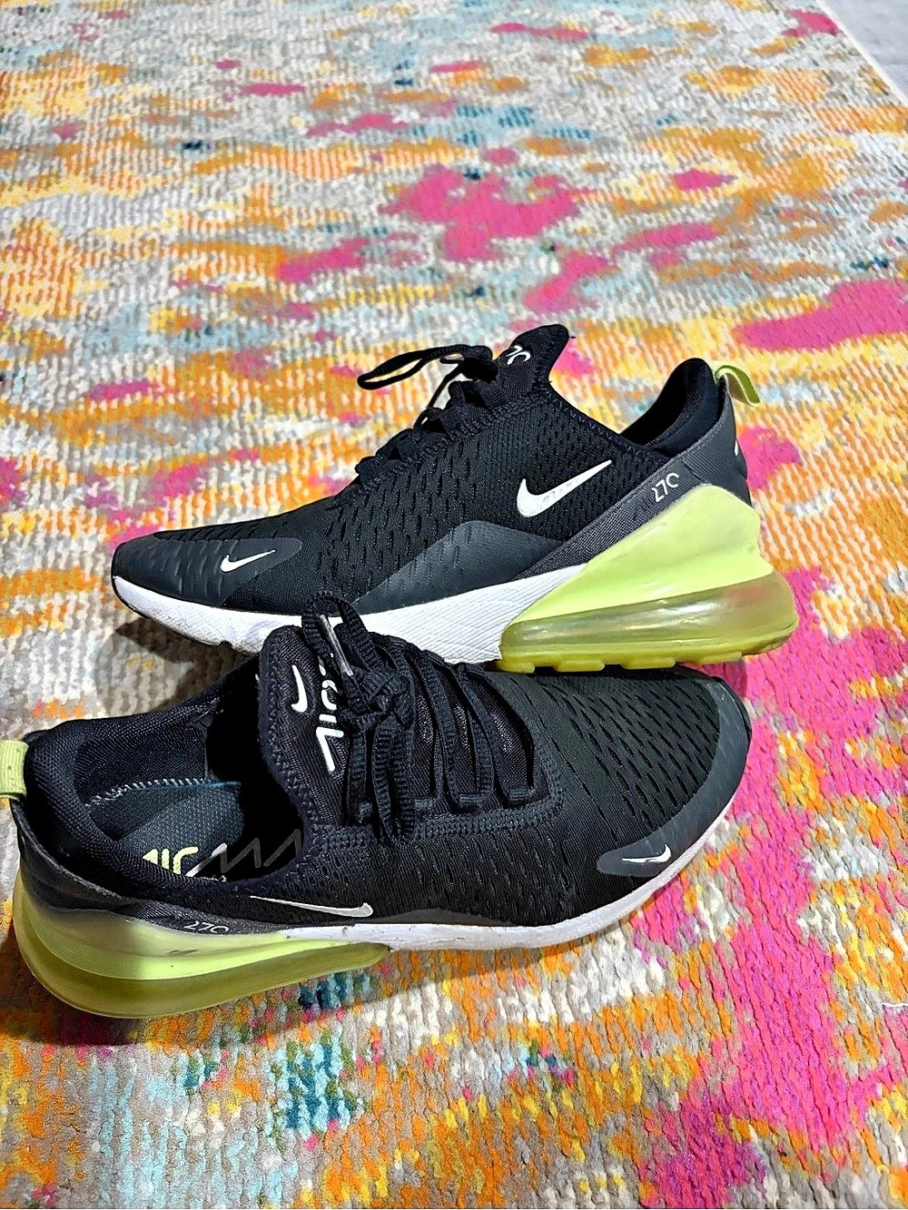 Nike Air Max 270 Black Volt Black & Green Athletic Shoes